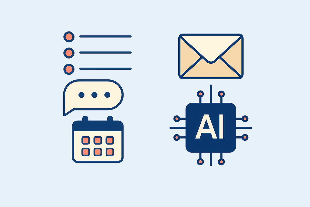 Illustration demonstrating AI composing replies